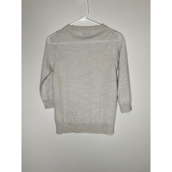 J. Crew Merino Wool 3/4 Sleeve Sweater Light Gray XS - Picture 7 of 8
